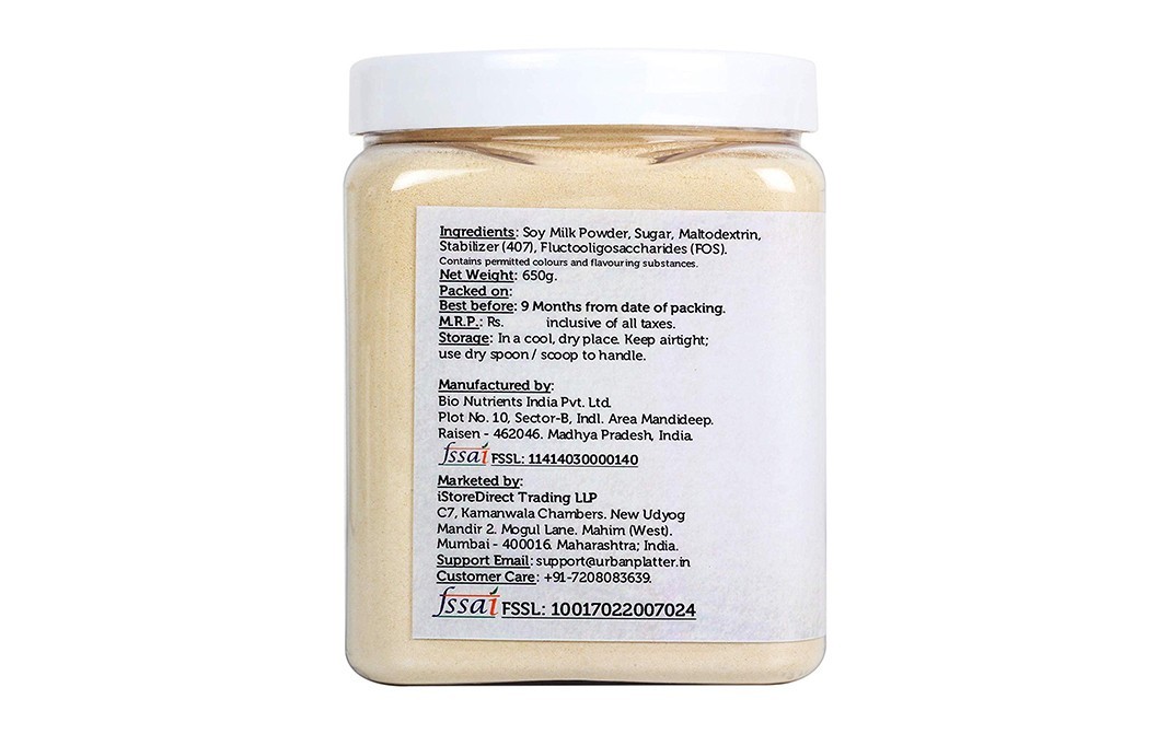 Urban Platter Soy Milk Powder Strawberry Flavour   Plastic Jar  650 grams